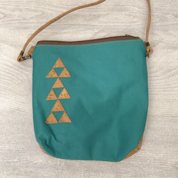 Sew Da Kine Hawaiian Purse Cork Fabric Cross Body Bag Handbag Shoulder Small 7" - Picture 2 of 8